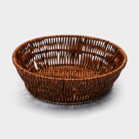 Корзинка для подачи Доляна &laquo;Огайо&raquo;, d=25,5 см, круглая, цвет коричневый