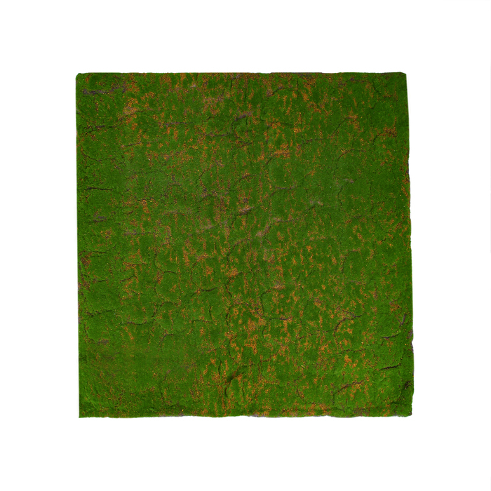 Мох искусственный, декоративный, полотно 1 &times; 1 м, рельефный, камни, зелёный с щепой, Greengo