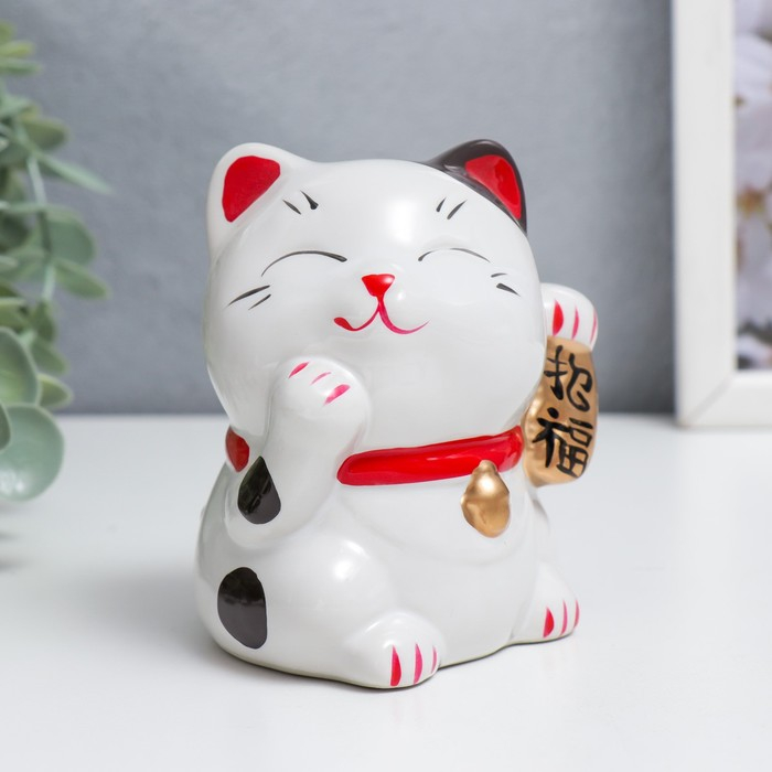 Копилка керамика Копилка керамика "Манэки-нэко - иероглиф счастье и удача" 9,3х7х7 см