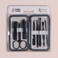 Набор маникюрный «Black», 8 предметов, в футляре, цвет чёрный Набор маникюрный «Black», 8 предметов, в футляре, цвет чёрный