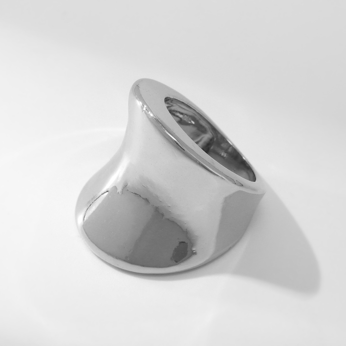Кольцо металл &laquo;Тренд&raquo; вогнутое, цвет серебро размер 16