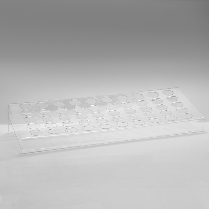 Подставка под помаду на 50 позиций, 46&times;16,5&times;8 см, оргстекло 2 мм, В ЗАЩИТНОЙ ПЛЁНКЕ