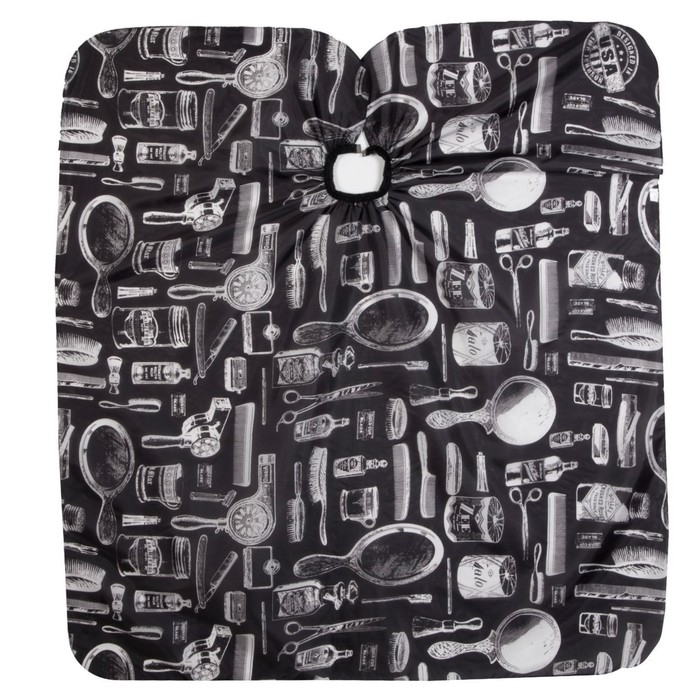 Пеньюар парикмахерский, цвет чёрный/белый Пеньюар парикмахерский, цвет чёрный/белый