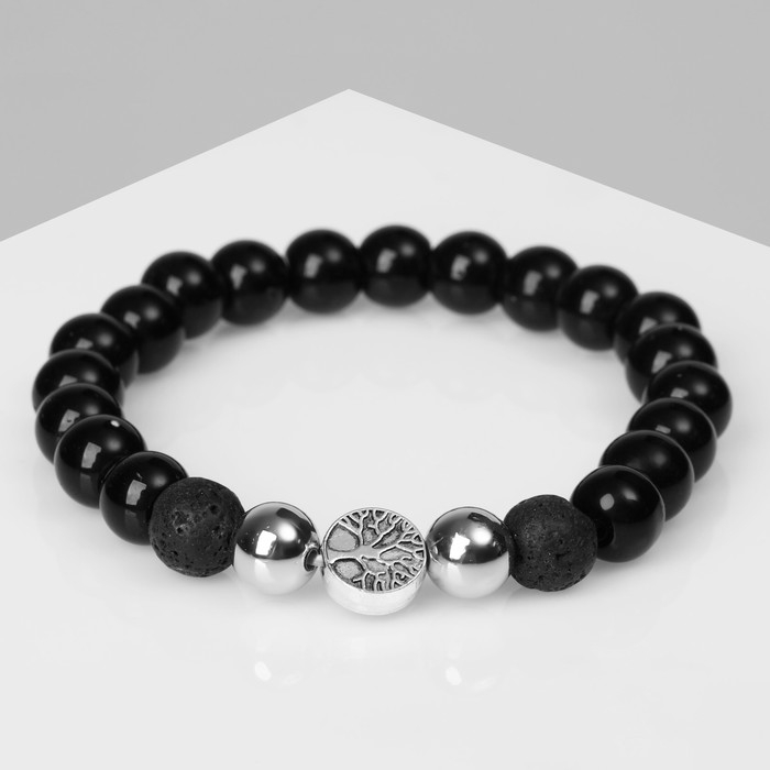 Браслет унисекс «Аккорд» дерево, цвет чёрный с серебром, d=6 см Браслет унисекс «Аккорд» дерево, цвет чёрный с серебром, d=6 см