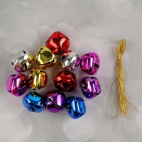 Бубенчики, набор 12 шт., размер 1 шт. — 2,5 × 2,5 см, цвет красный, жёлтый, розовый, синий, серебряный Бубенчики, набор 12 шт., размер 1 шт. — 2,5 × 2,5 см, цвет красный, жёлтый, розовый, синий, серебряный