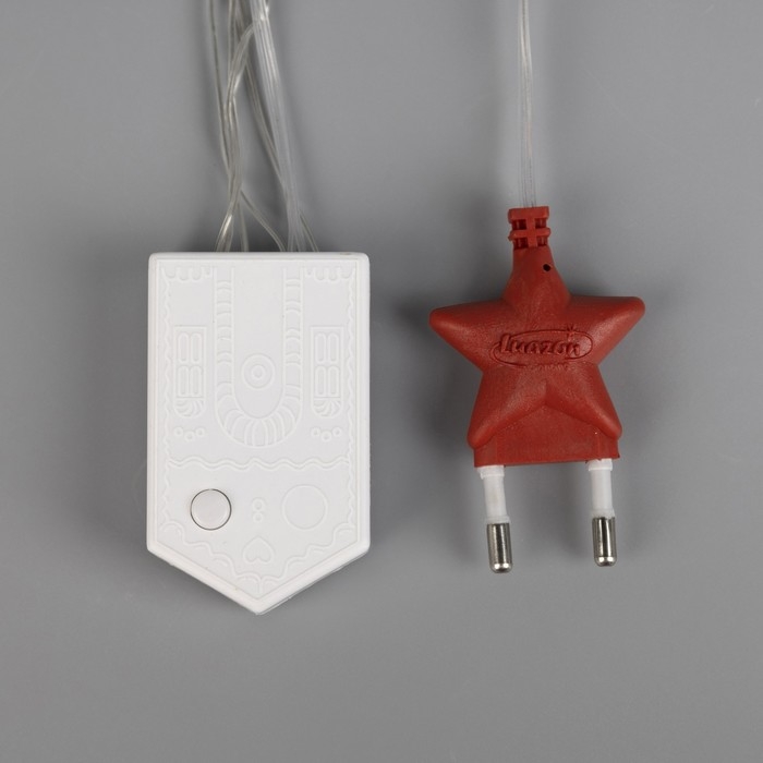 Гирлянда &laquo;Бахрома&raquo; 1.8 &times; 0.5 м, IP20, прозрачная нить, 48 LED, свечение красное, 8 режимов, 220 В