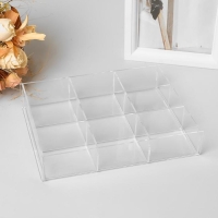 Подставка для презентации, 9 ячеек, 20,3&times;15,4&times;3,8 оргстекло 2 мм, В ЗАЩИТНОЙ ПЛЁНКЕ