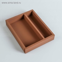 Кашпо деревянное 25.5&times;20&times;4.5 см "Макарунас", коричневый Дарим Красиво