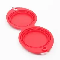 Миска силиконовая двойная, складная, красная