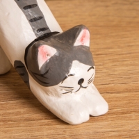 Сувенир &laquo;Потягивающийся Кот&raquo;, 2.5&times;5&times;6 см, дерево, чёрно-белый