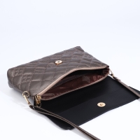 Сумка-клатч на магните, длинный ремень, цвет бронзовый Сумка-клатч на магните, длинный ремень, цвет бронзовый