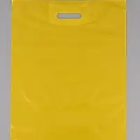 Пакет с вырубной усиленной ручкой ПВД 40х50 45 мкм Желтый