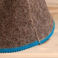 Шапка для бани «Добропаровъ», классика, тёмная, войлок Шапка для бани «Добропаровъ», классика, тёмная, войлок