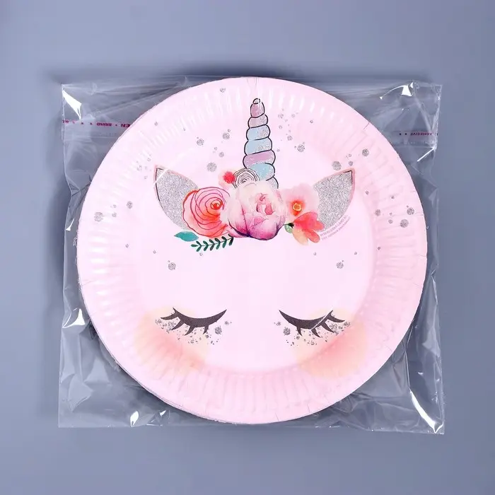 Тарелка одноразовая бумажная &laquo;Единорог&raquo;, 18 см