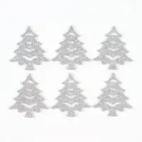 Декор "Серебряные елочки", набор 6 шт.