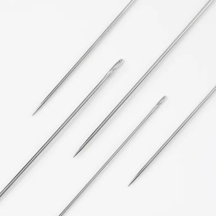 Иглы швейные, d=0.75/0.9/1.05 мм, 5/5.8/6.7 см, самовдеваемые, 6 шт.