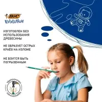 Карандаш чернографитный (простой) НВ, BIC Evolution, заточенный, пластик, без ластика, шестигранный, зелёный корпус
