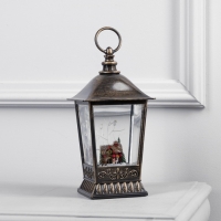 Светодиодная фигура &laquo;Фонарь с домиком&raquo; 12 &times; 24 &times; 12 см, пластик, батарейки ААх3 (не в комплекте), USB, свечение тёплое белое