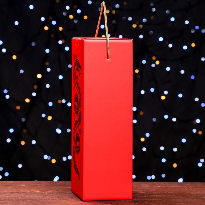 Коробка под шампанское Коробка под шампанское "Дракон на красном", 11 х 11 х 35 см