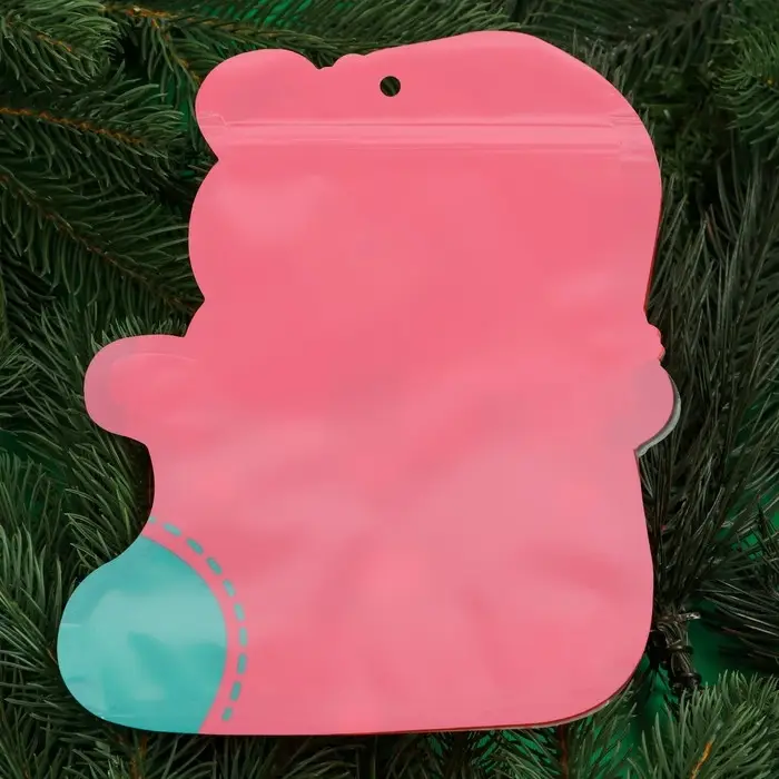 Пакет подарочный новогодний, фигурный &laquo;Мишка с колпаком&raquo;, с zip - lock застежкой, 21&times;15.5 см