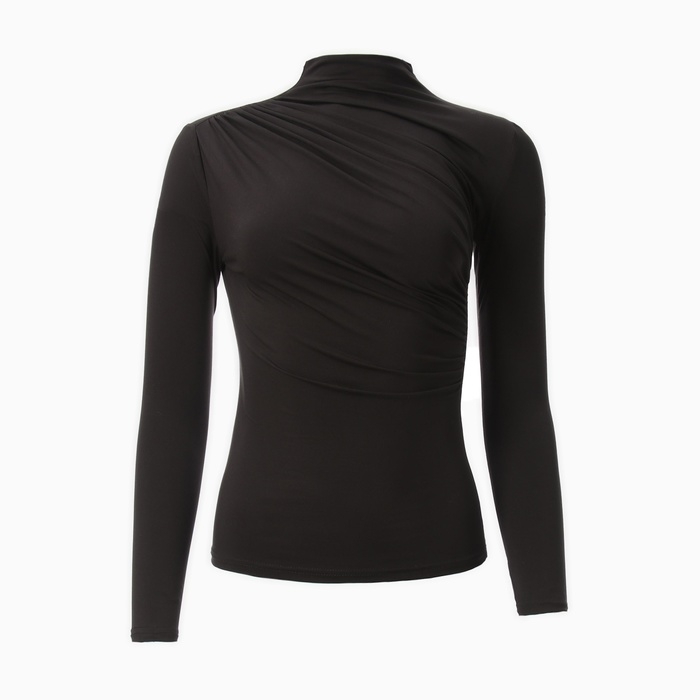 Лонгслив женский с драпировкой MIST Classic Collection, размер 48, черный Лонгслив женский с драпировкой MIST Classic Collection, размер 48, черный