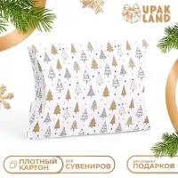 Коробка складная, подарочная новогодняя &laquo;Зимний лес&raquo; 15&times;11&times;3 см