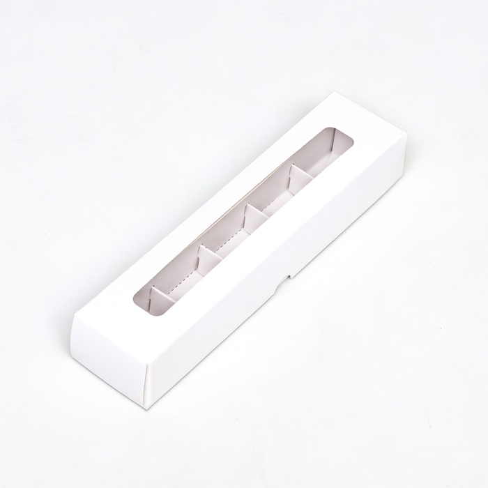 Коробка складная под 5 конфет, белая, 5 х 22 х 3,5 см, набор 5 шт.