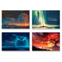 Альбом д/рис А4 32л греб Fantastic, обл мел карт, бл офс 100г/м2, МИКС