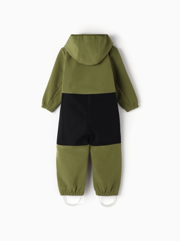 Комбинезон демисезонный для мальчиков MINAKU из Softshell на флисе, непромокаемый, оливковый, рост 122 см