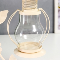 Подсвечник металл 1 свеча "Лампада", белый 14х10х22 см