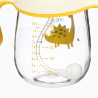 Поильник детский M&B &laquo;Котик&raquo; с трубочкой, от 9 мес., 280 мл., цвет молочно-желтый