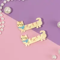 Зажим для волос "Мультизаврик" (набор 2 шт) кот в шарфе, 6,5 см