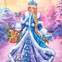 Пакет подарочный новогодний ламинированный, &laquo;Снегурочка и зайчик&raquo; , 26&times;12&times;32 см