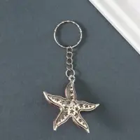 Брелок металл "Морская звезда с жемчужиной" золото, эмаль МИКС 5,5х5,1х1,5 см