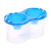 Стакан - непроливайка для рисования двойной Calligrata, 150 мл &times;2, с держателем для кистей, синий