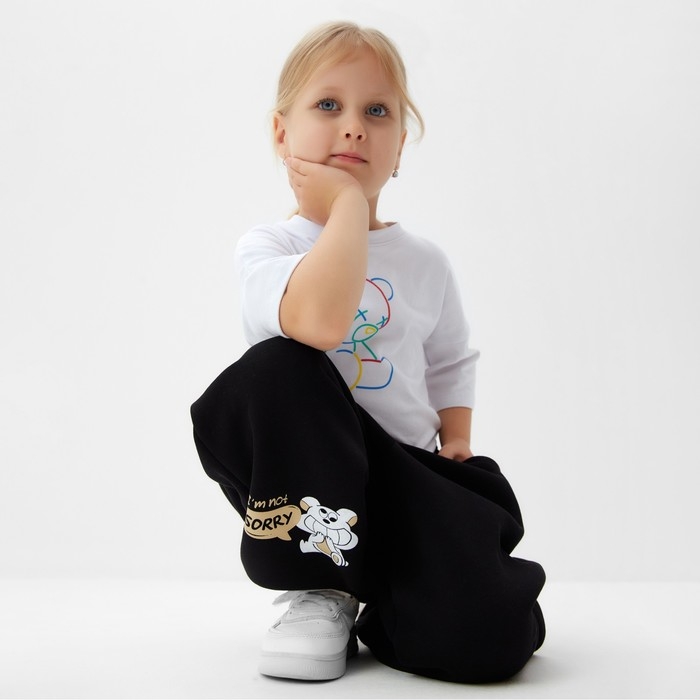 Брюки детские MINAKU: CRUSH, цвет чёрный, рост 110 см