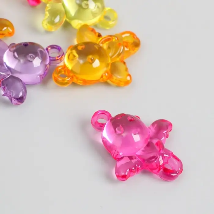 Декор для творчества пластик "Малыш-ангел" прозрачный цветной набор 20 гр 1,2х2,8х3,5 см