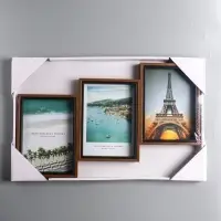 Фоторамка МДФ, стекло на 3 фото 13х18 "Корица" 27,5х44,5х2,2 см