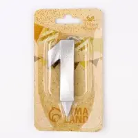 Свеча в торт &laquo;Цифра 1&raquo;, серебряная, 6.5 см