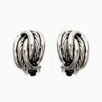 Клипсы "Винтаж" узел, цвет чернёное серебро