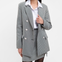 Пиджак женский двубортный MIST р. 50, чёрный/белый Пиджак женский двубортный MIST р. 50, чёрный/белый