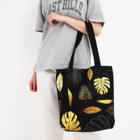 Шопер "Листья", 40х12х38 см, цвет чёрный Шопер "Листья", 40х12х38 см, цвет чёрный