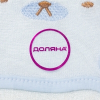 Мочалка варежка детская Доляна &laquo;Мишка&raquo;, для купания, 16 см, голубая