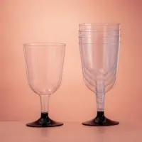 Бокал пластиковый одноразовый для вина, 200 мл, прозрачный, МИКС