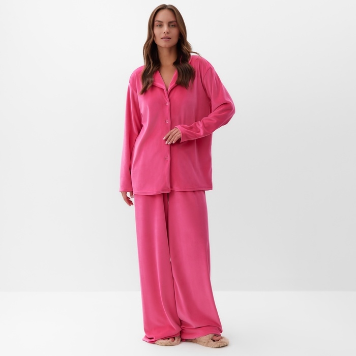 Костюм женский (рубашка и брюки) KAFTAN Plushy р. 40-42, фуксия