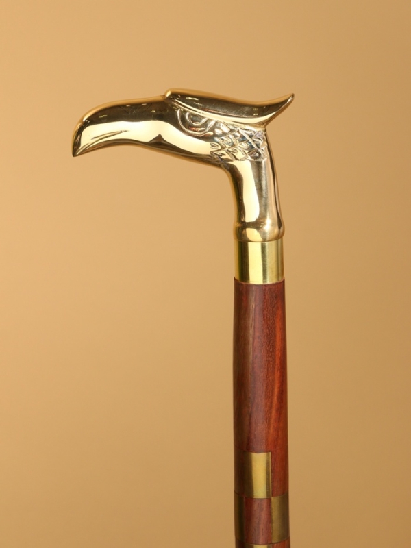 Трость "Орёл" с шахматным рисунком, шишам, латунь 94 см