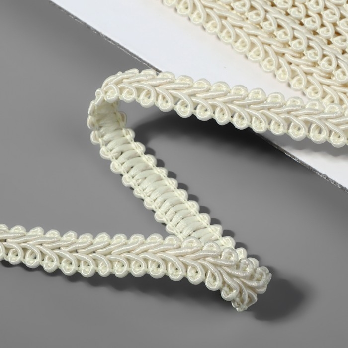 Тесьма декоративная &laquo;Шанель&raquo;, 10 мм, 10 &plusmn; 1 м, цвет бежевый