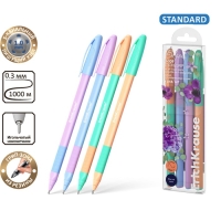 Набор ручек шариковых 4 штуки, ErichKrause U-109 Stick&Grip Pastel Bloom, узел 1.0 мм, чернила синие, резиновый держатель, длина линии письма 1000 метров Набор ручек шариковых 4 штуки, ErichKrause U-109 Stick&Grip Pastel Bloom, узел 1.0 мм, чернила синие, резиновый держатель, длина линии письма 1000 метров