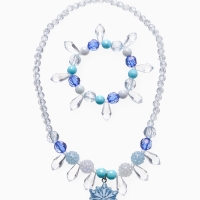 Набор детский "Выбражулька" 2 пр-та: кулон, браслет, снежинка, цвет бело-голубой Набор детский "Выбражулька" 2 пр-та: кулон, браслет, снежинка, цвет бело-голубой