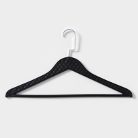 Плечики - вешалки для одежды LaDо́m Eliot, 44&times;24 см, 3 шт, цвет чёрный